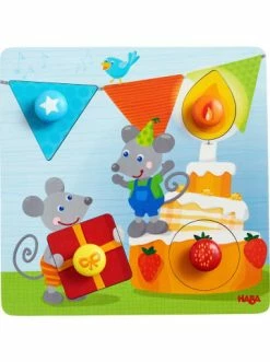 Spielzeug Haba Brettspiel 305205 - Greifpuzzle Geburtstagsmaeuse, Holz - Ab 1 Jahren Günstig Kaufen